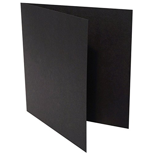 Briefumschläge24Plus 25 Quadratische Klappkarten zum selbst Beschriften in Schwarz : von der Größe 120 x 120 mm 12 x 12 cm von Briefumschläge24Plus