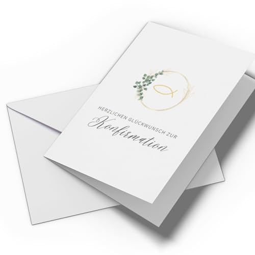 Glückwunschkarte Konfirmation | Set aus Din-A6 Klappkarte und Umschlag | Karte Konfirmation, Konfirmationskarten Jugendliche-Unisex | (Variante: Konfirmation - Minimalistisch) von Briefzauber