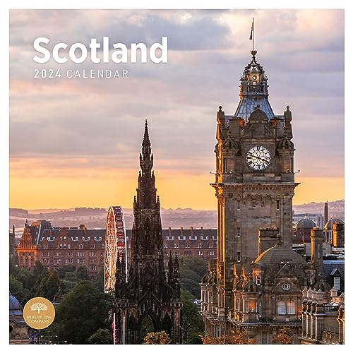 Bright Day Wandkalender 2024 Schottland, 30,5 x 30,5 cm, Edinburgh Glasgow Highlands Loch Ness von Bright Day Calendars