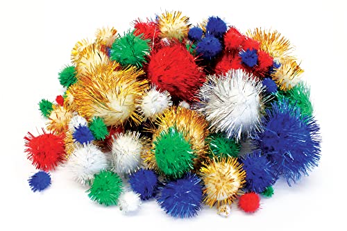 Bright Ideas BI8023 Pompons, Glitzer, sortiert, PK100 von Bright Ideas