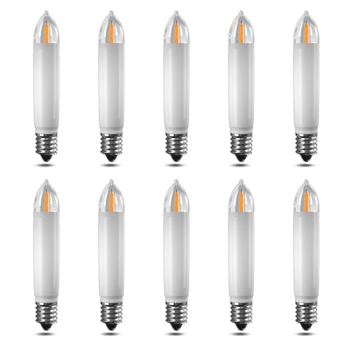 BrightArk 10X E10 23V LED Schwibbogenlampe Kleinschaftkerze 3W Warmweiß 2200K Ersatzlampe Schwibbogen u. Lichterketten für Weihnachtsbaum - 10 Stück von BrightArk