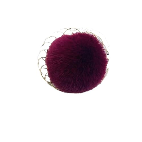 BrightGlow 30 Stück Kunstfell Bommel Pompons Weiche Pompons zum Basteln Flauschigen Plüsch Bälle Kunstfell-Pom-Poms Groß Pom Pom Bälle Kleine Kunstfell-Bälle Plüschbälle für DIY Mützen Weinrot 6CM von BrightGlow