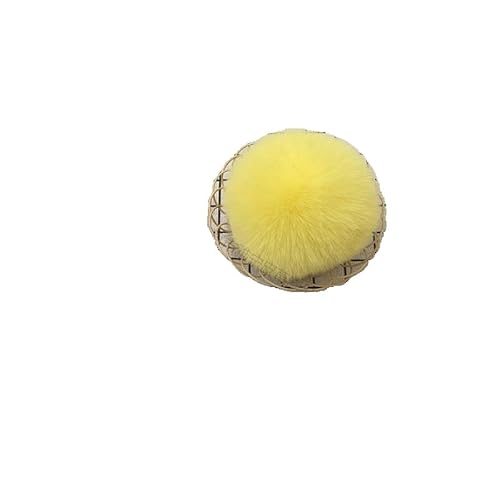 BrightGlow 30 Stück Kunstfell Bommel Pompons Weiche Pompons zum Basteln Flauschigen Plüsch Bälle Kunstfell-Pom-Poms Groß Pom Pom Bälle Kleine Kunstfell-Bälle Plüschbälle für DIY Mützen Gelb 8CM von BrightGlow