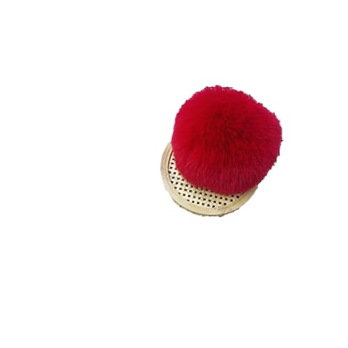 BrightGlow 30 Stück Kunstfell Bommel Pompons Weiche Pompons zum Basteln Flauschigen Plüsch Bälle Kunstfell-Pom-Poms Groß Pom Pom Bälle Kleine Kunstfell-Bälle Plüschbälle für DIY Mützen Rot 6CM von BrightGlow