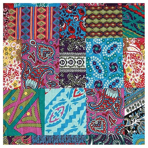 BrightGlow Baumwollstoff 150 cm Breit Boho-Stoff von The Yard 100% Baumwolle Exotische Blumen Stoff Bunter Retro-Dekostoff Boho-Stil Geometrischer Dekorativer Stoff Zum Nähen Kostümstoff 2# 10 Yards von BrightGlow