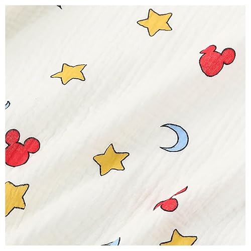 BrightGlow Baumwollstoff Meterware Musselin-Stoff 100% Baumwolle Kleinkinder Handwerken Nähen Stoff Double Gauze Stoff Bedruckte Kinderstoff Dekostoff Kostümstoff für Bekleidung Deko 9# 200X130cm von BrightGlow