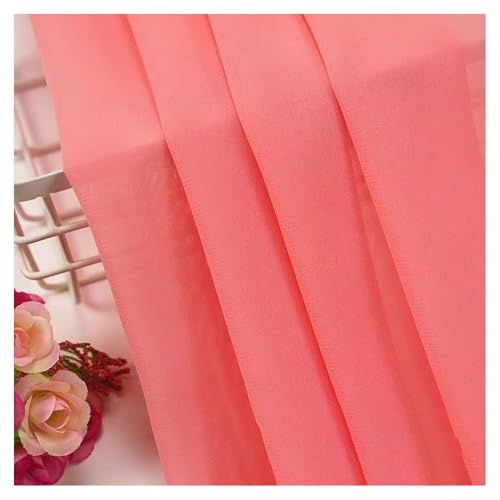 BrightGlow Chiffon-Stoff Meterware Hochzeitsstoffe Chiffon Tischläufer Stoffe zum Nähen Rustikaler Transparenter Stoff Bekleidungsstoffe Deko-Stoff für Hochzeit Party 1#Rot 300 X 150CM von BrightGlow