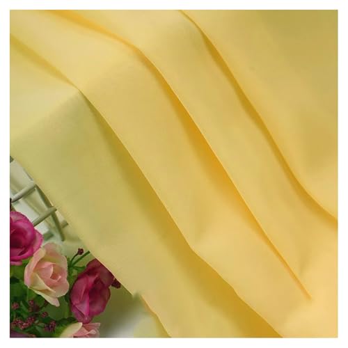 BrightGlow Chiffon-Stoff Meterware Hochzeitsstoffe Chiffon Tischläufer Stoffe zum Nähen Rustikaler Transparenter Stoff Bekleidungsstoffe Deko-Stoff für Hochzeit Party Hellgelb 100 X 150CM von BrightGlow