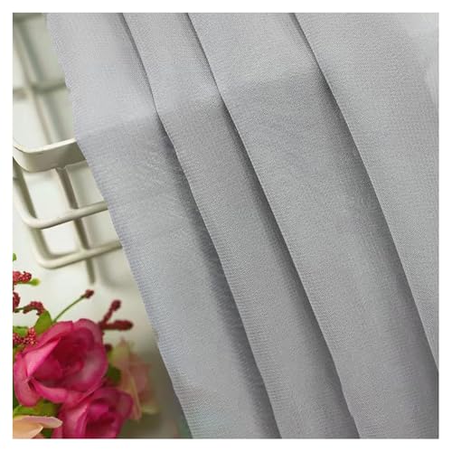 BrightGlow Chiffon-Stoff Meterware Hochzeitsstoffe Chiffon Tischläufer Stoffe zum Nähen Rustikaler Transparenter Stoff Bekleidungsstoffe Deko-Stoff für Hochzeit Party Hellgrau 100 X 150CM von BrightGlow