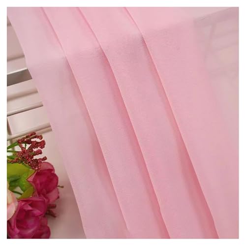 BrightGlow Chiffon-Stoff Meterware Hochzeitsstoffe Chiffon Tischläufer Stoffe zum Nähen Rustikaler Transparenter Stoff Bekleidungsstoffe Deko-Stoff für Hochzeit Party Hellrosa 100 X 150CM von BrightGlow