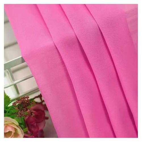 BrightGlow Chiffon-Stoff Meterware Hochzeitsstoffe Chiffon Tischläufer Stoffe zum Nähen Rustikaler Transparenter Stoff Bekleidungsstoffe Deko-Stoff für Hochzeit Party Rosa 100 X 150CM von BrightGlow