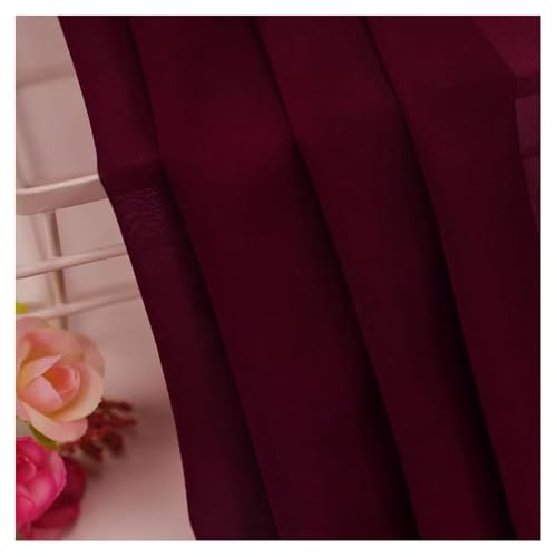 BrightGlow Chiffon-Stoff Meterware Hochzeitsstoffe Chiffon Tischläufer Stoffe zum Nähen Rustikaler Transparenter Stoff Bekleidungsstoffe Deko-Stoff für Hochzeit Party Rot 300 X 150CM von BrightGlow