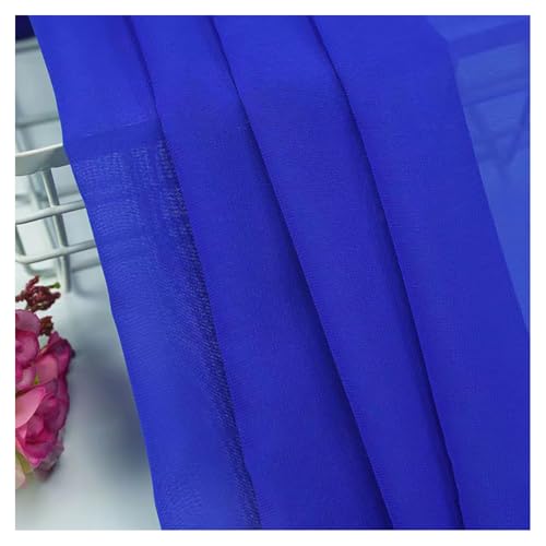 BrightGlow Chiffon-Stoff Meterware Hochzeitsstoffe Chiffon Tischläufer Stoffe zum Nähen Rustikaler Transparenter Stoff Bekleidungsstoffe Deko-Stoff für Hochzeit Party blau 100 X 150CM von BrightGlow