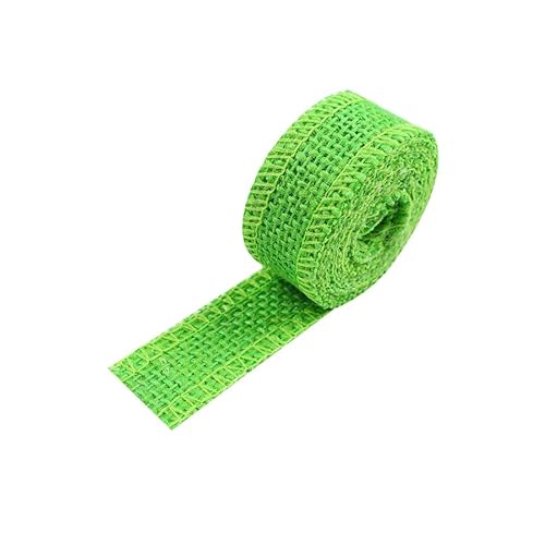 BrightGlow Juteband Sackleinen Band Mesh Juteband Jute-Netzbänder zum Basteln Retro Geschenk Dekoband Juteband Burlap Geschenkband Stoffband Bastelband für Heimwerken DIY Handwerk Grün 25mm X 10M von BrightGlow