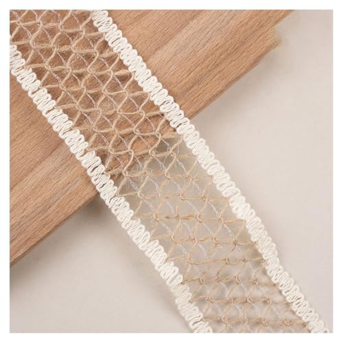 BrightGlow Juteband Vintage Spitzenband Geschenkband Mesh Juteband Dekoband Vintage Netzband Stoffband Bastelband Juteband Sackleinen Band für DIY Handwerk Weihnachten Deko Hochzeit G4# 10 M von BrightGlow