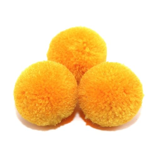 BrightGlow Kunstfell-Bälle 30 Stück Kleine Kunstfell Bommel Pompons Weiche Pompons zum Basteln DIY Pom Pom Bälle Flauschigen Plüsch Bälle Kunstfell-Pom-Poms für Mützen Beanies #1Gelb 15mm von BrightGlow