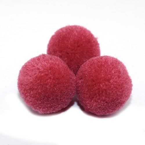 BrightGlow Kunstfell-Bälle 30 Stück Kleine Kunstfell Bommel Pompons Weiche Pompons zum Basteln DIY Pom Pom Bälle Flauschigen Plüsch Bälle Kunstfell-Pom-Poms für Mützen Beanies #1Rot 25mm von BrightGlow