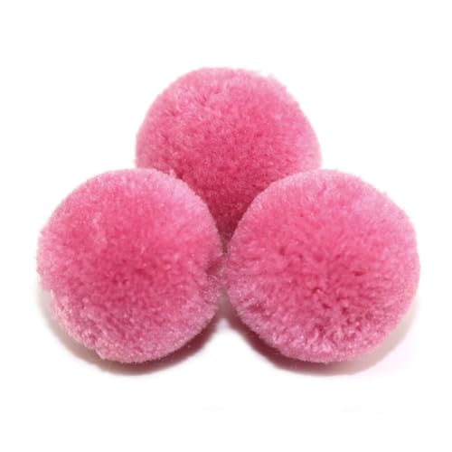 BrightGlow Kunstfell-Bälle 30 Stück Kleine Kunstfell Bommel Pompons Weiche Pompons zum Basteln DIY Pom Pom Bälle Flauschigen Plüsch Bälle Kunstfell-Pom-Poms für Mützen Beanies #2Rosa 15mm von BrightGlow