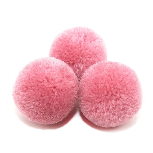 BrightGlow Kunstfell-Bälle 30 Stück Kleine Kunstfell Bommel Pompons Weiche Pompons zum Basteln DIY Pom Pom Bälle Flauschigen Plüsch Bälle Kunstfell-Pom-Poms für Mützen Beanies #4Rosa 15mm von BrightGlow