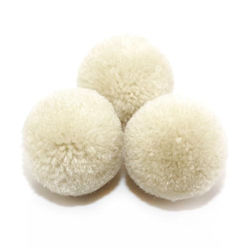 BrightGlow Kunstfell-Bälle 30 Stück Kleine Kunstfell Bommel Pompons Weiche Pompons zum Basteln DIY Pom Pom Bälle Flauschigen Plüsch Bälle Kunstfell-Pom-Poms für Mützen Beanies Beige 20mm von BrightGlow