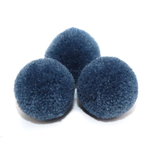 BrightGlow Kunstfell-Bälle 30 Stück Kleine Kunstfell Bommel Pompons Weiche Pompons zum Basteln DIY Pom Pom Bälle Flauschigen Plüsch Bälle Kunstfell-Pom-Poms für Mützen Beanies Blau 15mm von BrightGlow