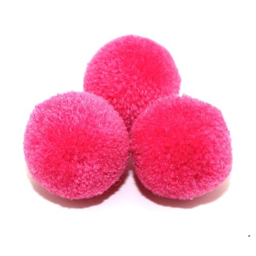 BrightGlow Kunstfell-Bälle 30 Stück Kleine Kunstfell Bommel Pompons Weiche Pompons zum Basteln DIY Pom Pom Bälle Flauschigen Plüsch Bälle Kunstfell-Pom-Poms für Mützen Beanies Dunkelrosa 15mm von BrightGlow