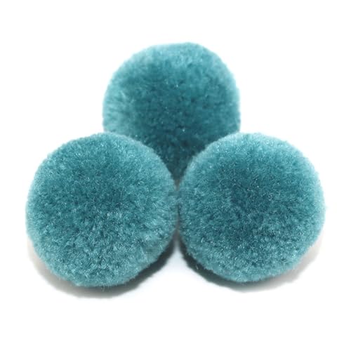 BrightGlow Kunstfell-Bälle 30 Stück Kleine Kunstfell Bommel Pompons Weiche Pompons zum Basteln DIY Pom Pom Bälle Flauschigen Plüsch Bälle Kunstfell-Pom-Poms für Mützen Beanies Graublau 15mm von BrightGlow