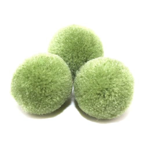 BrightGlow Kunstfell-Bälle 30 Stück Kleine Kunstfell Bommel Pompons Weiche Pompons zum Basteln DIY Pom Pom Bälle Flauschigen Plüsch Bälle Kunstfell-Pom-Poms für Mützen Beanies Grün 15mm von BrightGlow