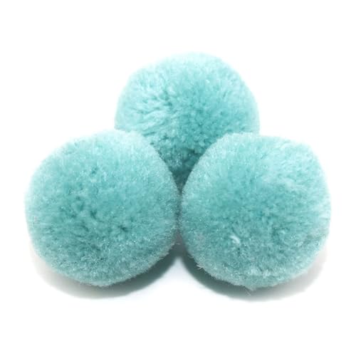 BrightGlow Kunstfell-Bälle 30 Stück Kleine Kunstfell Bommel Pompons Weiche Pompons zum Basteln DIY Pom Pom Bälle Flauschigen Plüsch Bälle Kunstfell-Pom-Poms für Mützen Beanies Hellblau 25mm von BrightGlow