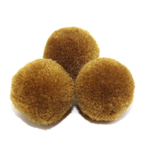 BrightGlow Kunstfell-Bälle 30 Stück Kleine Kunstfell Bommel Pompons Weiche Pompons zum Basteln DIY Pom Pom Bälle Flauschigen Plüsch Bälle Kunstfell-Pom-Poms für Mützen Beanies Kamel 15mm von BrightGlow