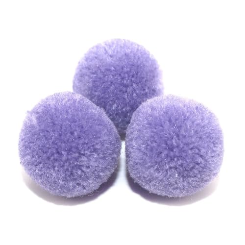 BrightGlow Kunstfell-Bälle 30 Stück Kleine Kunstfell Bommel Pompons Weiche Pompons zum Basteln DIY Pom Pom Bälle Flauschigen Plüsch Bälle Kunstfell-Pom-Poms für Mützen Beanies Lila 15mm von BrightGlow