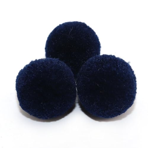 BrightGlow Kunstfell-Bälle 30 Stück Kleine Kunstfell Bommel Pompons Weiche Pompons zum Basteln DIY Pom Pom Bälle Flauschigen Plüsch Bälle Kunstfell-Pom-Poms für Mützen Beanies Marineblau 15mm von BrightGlow