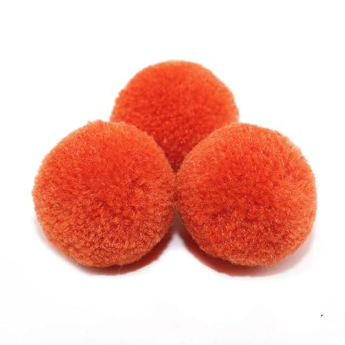 BrightGlow Kunstfell-Bälle 30 Stück Kleine Kunstfell Bommel Pompons Weiche Pompons zum Basteln DIY Pom Pom Bälle Flauschigen Plüsch Bälle Kunstfell-Pom-Poms für Mützen Beanies Orange 15mm von BrightGlow