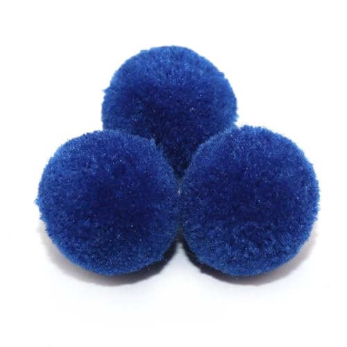 BrightGlow Kunstfell-Bälle 30 Stück Kleine Kunstfell Bommel Pompons Weiche Pompons zum Basteln DIY Pom Pom Bälle Flauschigen Plüsch Bälle Kunstfell-Pom-Poms für Mützen Beanies Saphirblau 15mm von BrightGlow