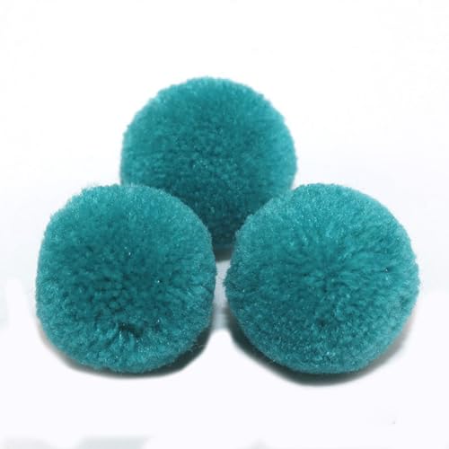 BrightGlow Kunstfell-Bälle 30 Stück Kleine Kunstfell Bommel Pompons Weiche Pompons zum Basteln DIY Pom Pom Bälle Flauschigen Plüsch Bälle Kunstfell-Pom-Poms für Mützen Beanies Seeblau 15mm von BrightGlow