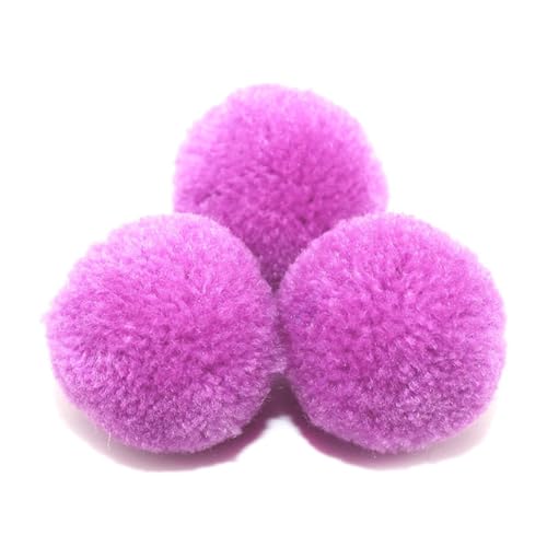 BrightGlow Kunstfell-Bälle 30 Stück Kleine Kunstfell Bommel Pompons Weiche Pompons zum Basteln DIY Pom Pom Bälle Flauschigen Plüsch Bälle Kunstfell-Pom-Poms für Mützen Beanies Violett 15mm von BrightGlow