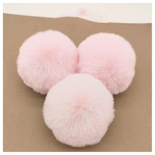 BrightGlow Kunstfell Pompon 8cm Weiche Pompons zum Basteln Groß Pom Pom Bälle Fellbommel Kunstfell-Pom-Poms DIY Pom Pom Bälle Kaninchenfell Bommel für Mützen Beanies Tasche #1Rosa 10 Stück von BrightGlow