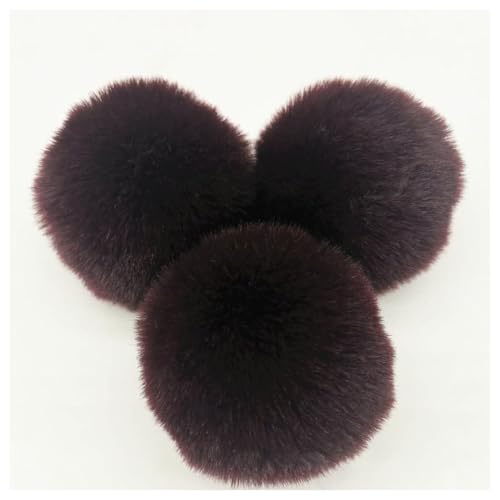 BrightGlow Kunstfell Pompon 8cm Weiche Pompons zum Basteln Groß Pom Pom Bälle Fellbommel Kunstfell-Pom-Poms DIY Pom Pom Bälle Kaninchenfell Bommel für Mützen Beanies Tasche #1Weinrot 10 Stück von BrightGlow