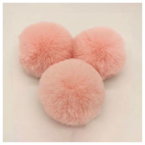 BrightGlow Kunstfell Pompon 8cm Weiche Pompons zum Basteln Groß Pom Pom Bälle Fellbommel Kunstfell-Pom-Poms DIY Pom Pom Bälle Kaninchenfell Bommel für Mützen Beanies Tasche #2Rosa 10 Stück von BrightGlow