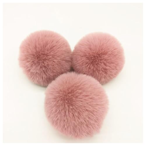 BrightGlow Kunstfell Pompon 8cm Weiche Pompons zum Basteln Groß Pom Pom Bälle Fellbommel Kunstfell-Pom-Poms DIY Pom Pom Bälle Kaninchenfell Bommel für Mützen Beanies Tasche #5Rosa 10 Stück von BrightGlow