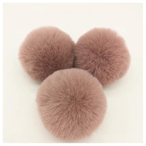 BrightGlow Kunstfell Pompon 8cm Weiche Pompons zum Basteln Groß Pom Pom Bälle Fellbommel Kunstfell-Pom-Poms DIY Pom Pom Bälle Kaninchenfell Bommel für Mützen Beanies Tasche #6Rosa 10 Stück von BrightGlow