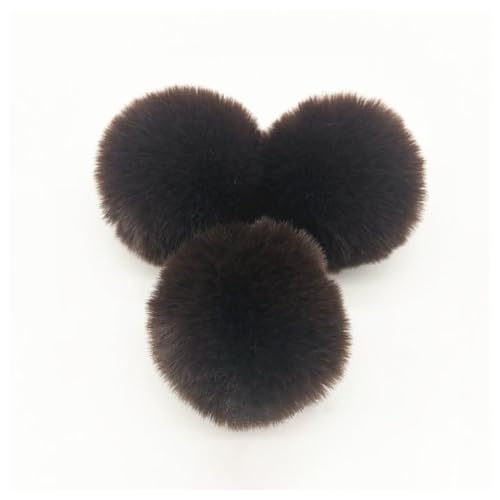 BrightGlow Kunstfell Pompon 8cm Weiche Pompons zum Basteln Groß Pom Pom Bälle Fellbommel Kunstfell-Pom-Poms DIY Pom Pom Bälle Kaninchenfell Bommel für Mützen Beanies Tasche Kaffee 10 Stück von BrightGlow