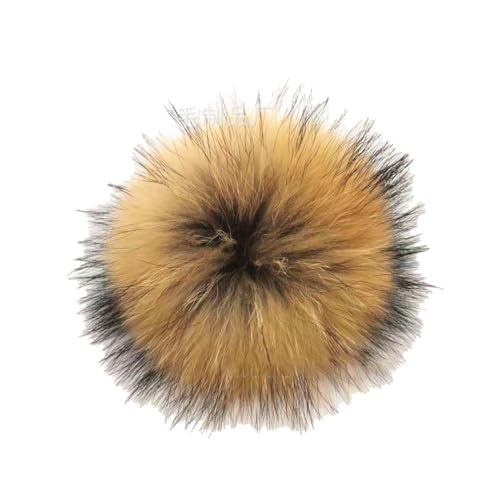 BrightGlow Kunstfell Pompon Weiche Pompons zum Basteln Natürlicher Fellbommel Groß Pom Pom Bälle Flauschigen Plüsch Bälle Kunstfell-Pom-Poms für Mützen, Taschen, Schal-Zubehör Braun 10cm von BrightGlow