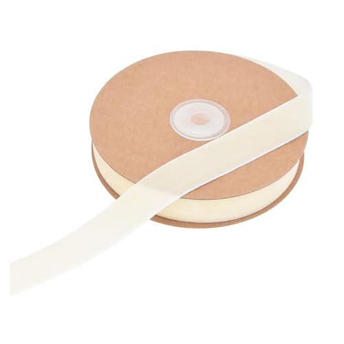 BrightGlow Samtband Schleifenband 20mm Weihnachten Samtband Zierband Verpackungsband Geschenkband zum Basteln Schmuckband zum Nähen Dekoband für Weihnachten Hochzeit DIY Beige 10 M von BrightGlow