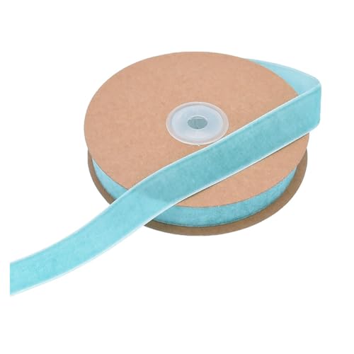 BrightGlow Samtband Schleifenband 20mm Weihnachten Samtband Zierband Verpackungsband Geschenkband zum Basteln Schmuckband zum Nähen Dekoband für Weihnachten Hochzeit DIY Blau 10 M von BrightGlow