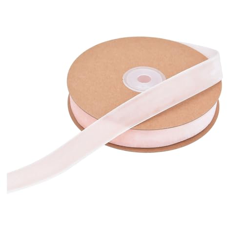 BrightGlow Samtband Schleifenband 20mm Weihnachten Samtband Zierband Verpackungsband Geschenkband zum Basteln Schmuckband zum Nähen Dekoband für Weihnachten Hochzeit DIY Hellrosa 10 M von BrightGlow