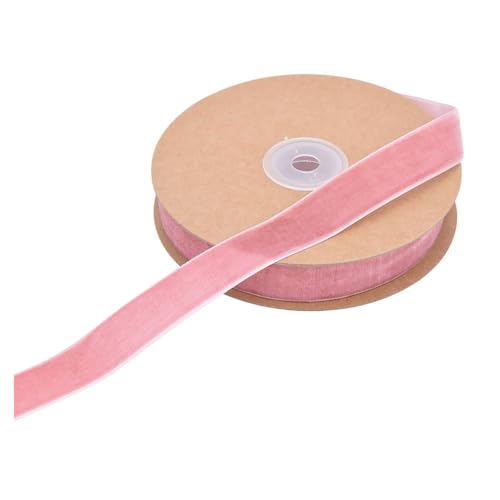 BrightGlow Samtband Schleifenband 20mm Weihnachten Samtband Zierband Verpackungsband Geschenkband zum Basteln Schmuckband zum Nähen Dekoband für Weihnachten Hochzeit DIY Rosa 10 M von BrightGlow