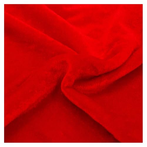 BrightGlow Samtstoff Stoff Meterware Stoffe zum Nähen Dekostoff Stretch-Samtstoff Weich Pannesamt Stoff Vorhangstoff Elegant Möbelstoff Samt Stoff für Kleidungsdekoration MöBel Rot 100 X 160CM von BrightGlow