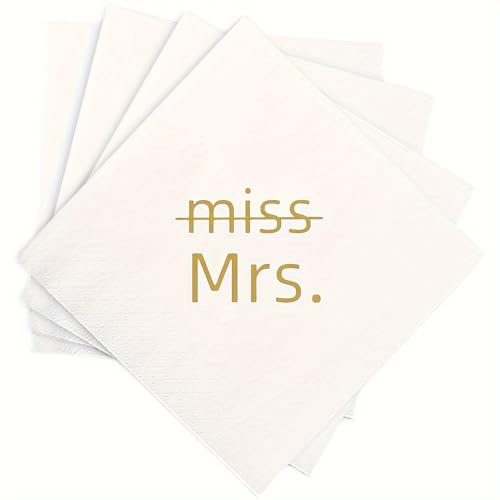 BrightGlow Servietten Hochzeit Cocktailservietten Happy wedding Servietten Rosegold Papierservietten Tischdekoration Papierservietten für Hochzeit Geburtstag Verlobung Mrs 200 Stück von BrightGlow