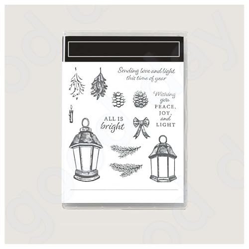 BrightGlow Weihnachten Transparente Stempel Set Stempel und Stanzschablonen Set Weihnachts Stanzformen Schablonen mit Santa Hirsch, Baum Silikonstempel und Stanzen Set für Weihnachten #14 13.99 von BrightGlow